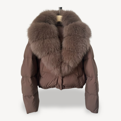 Winter-Pufferjacke mit Kunstpelzkragen für Damen | Loravelle 0