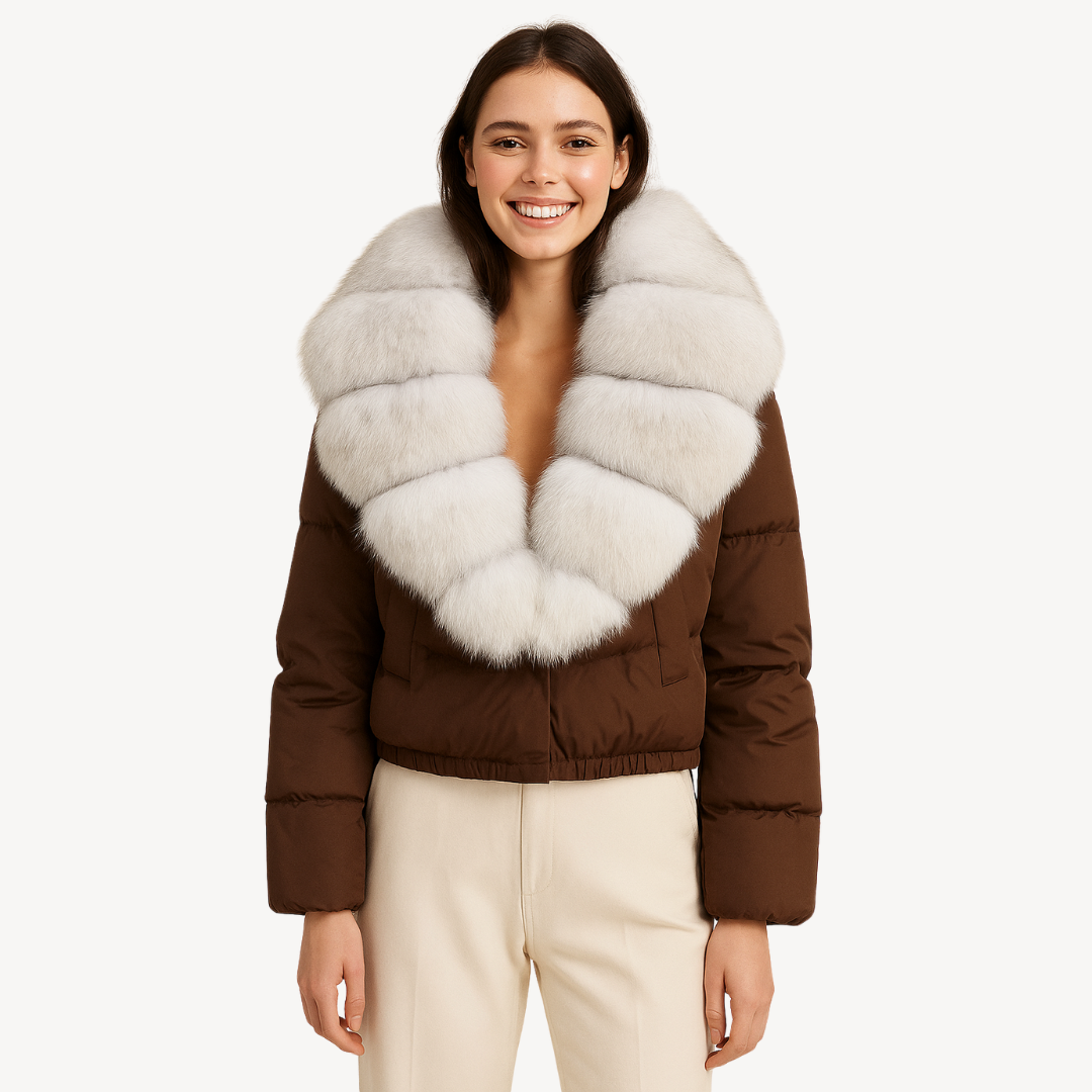 Winter-Pufferjacke mit Kunstpelzkragen für Damen | Loravelle 1
