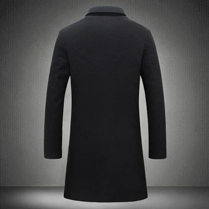 Winter-Trenchcoat | Einreihig | Mittellang | Wollmantel | Herrenjacke-Chaps Herrenmode