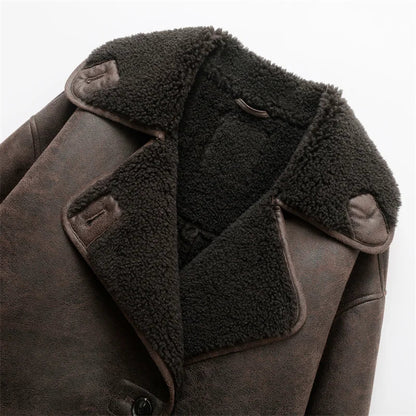 Stilvolle Lederjacke mit Fleece-Innenleben