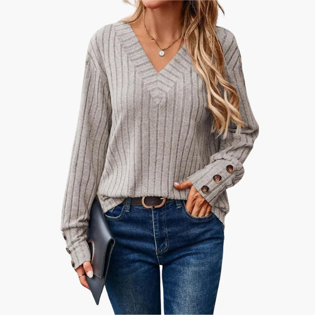 Winter V-Ausschnitt Strickpullover für Damen 1