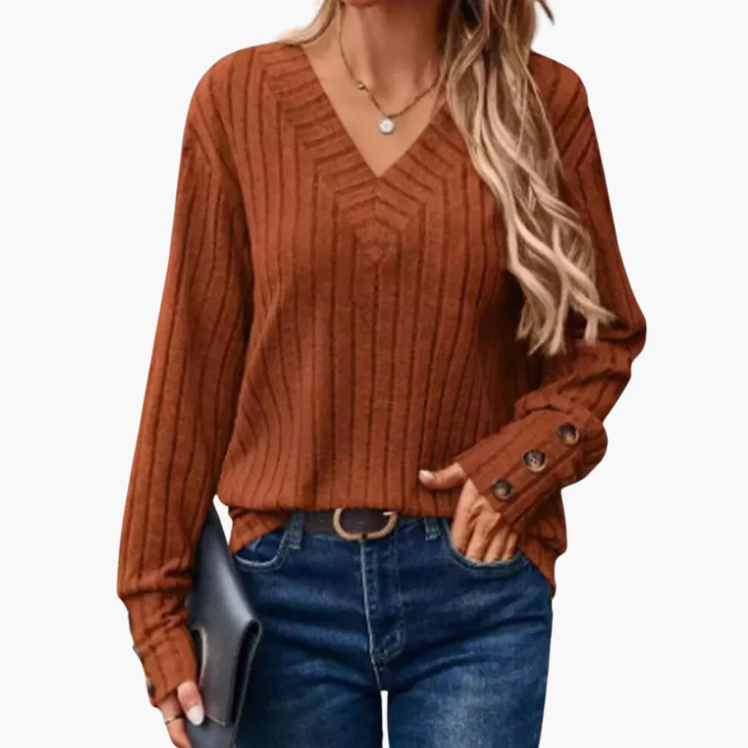 Winter V-Ausschnitt Strickpullover für Damen 2