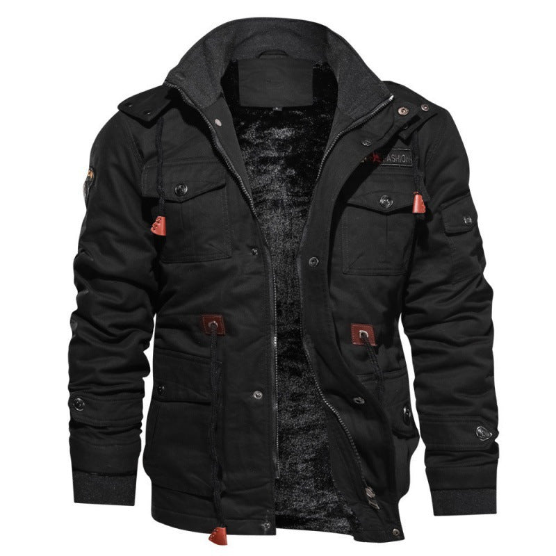Herren Winterjacke Fleece gefüttert Cargojacke Warm - BerlinGlamour