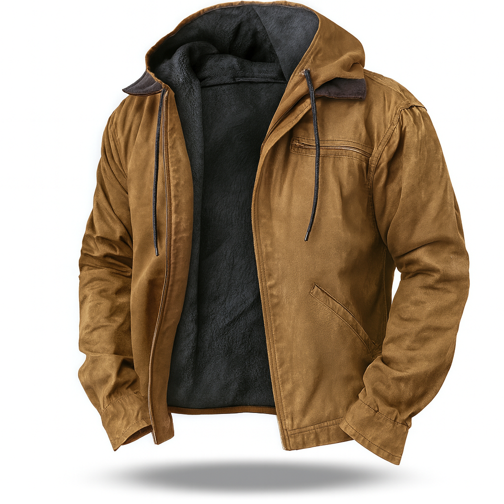 Herren Winterjacke Fleece Gefüttert Kapuzenjacke Warm - BerlinGlamour