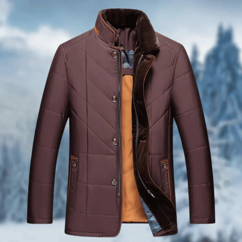 Winterjacke | Gefüttert | Reißverschluss | Daunenjacke | Herrenjacke-Rot-S-Chaps Herrenmode