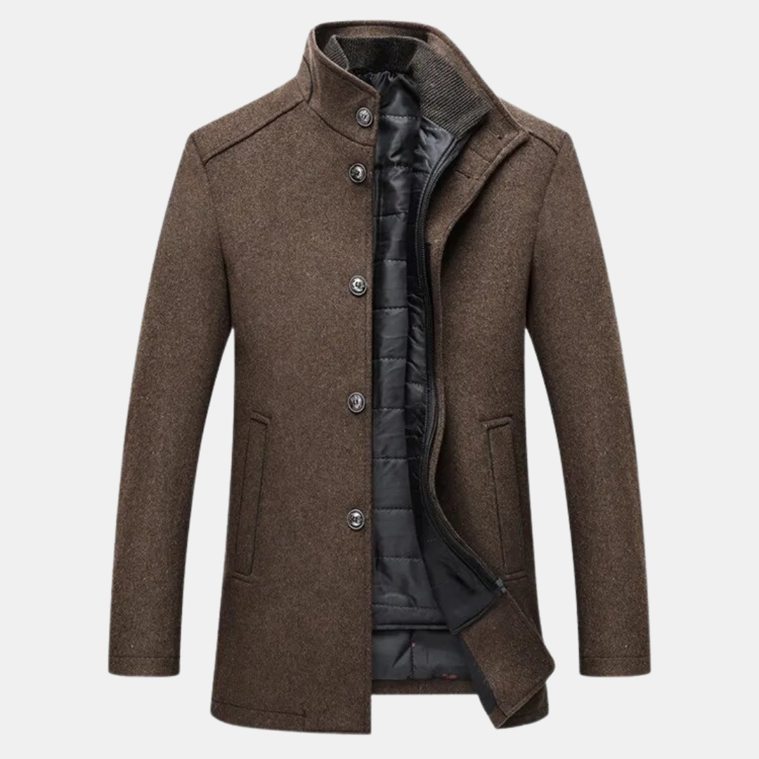 Herren Steppjacke Wollgemisch Warm mit Innenfutter - BerlinGlamour