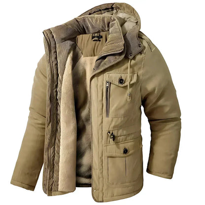Herren Winterjacke Warm mit Kapuze und Fleecefutter - BerlinGlamour