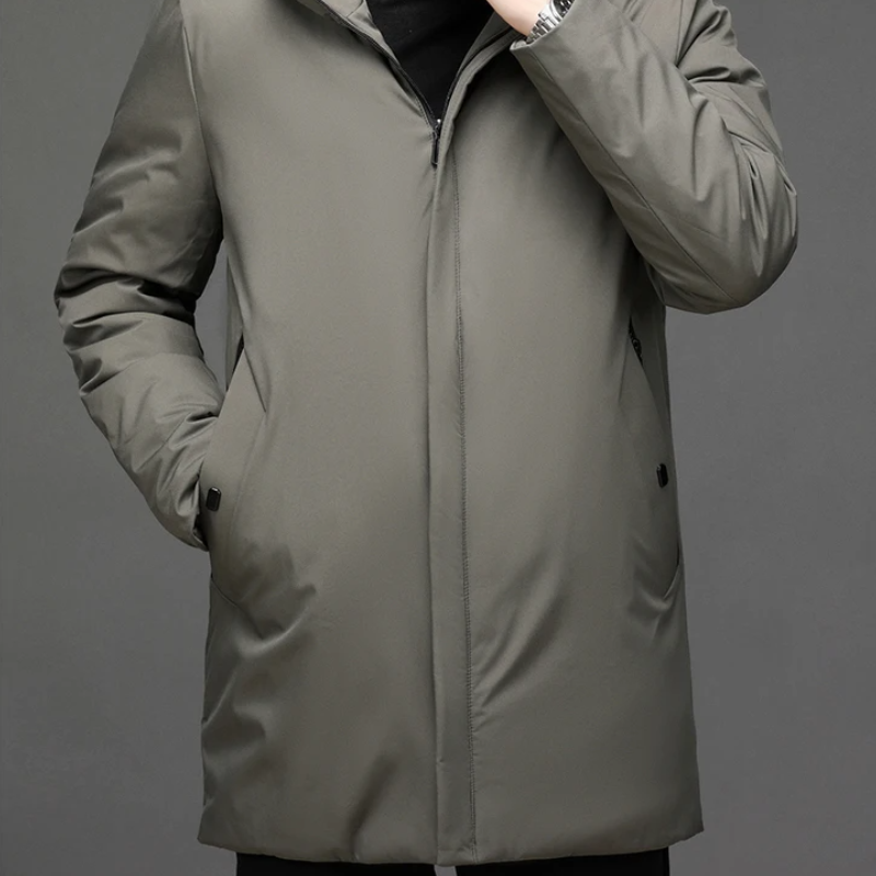 Winterjacke – Herren-Winterparka mit Kapuze und Reißverschluss-Chaps Herrenmode