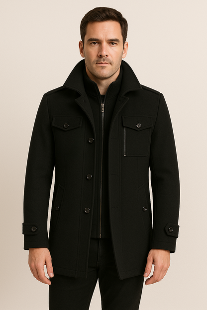 Wolle Herrenjacke Warm Reißverschluss Winterjacke - BerlinGlamour