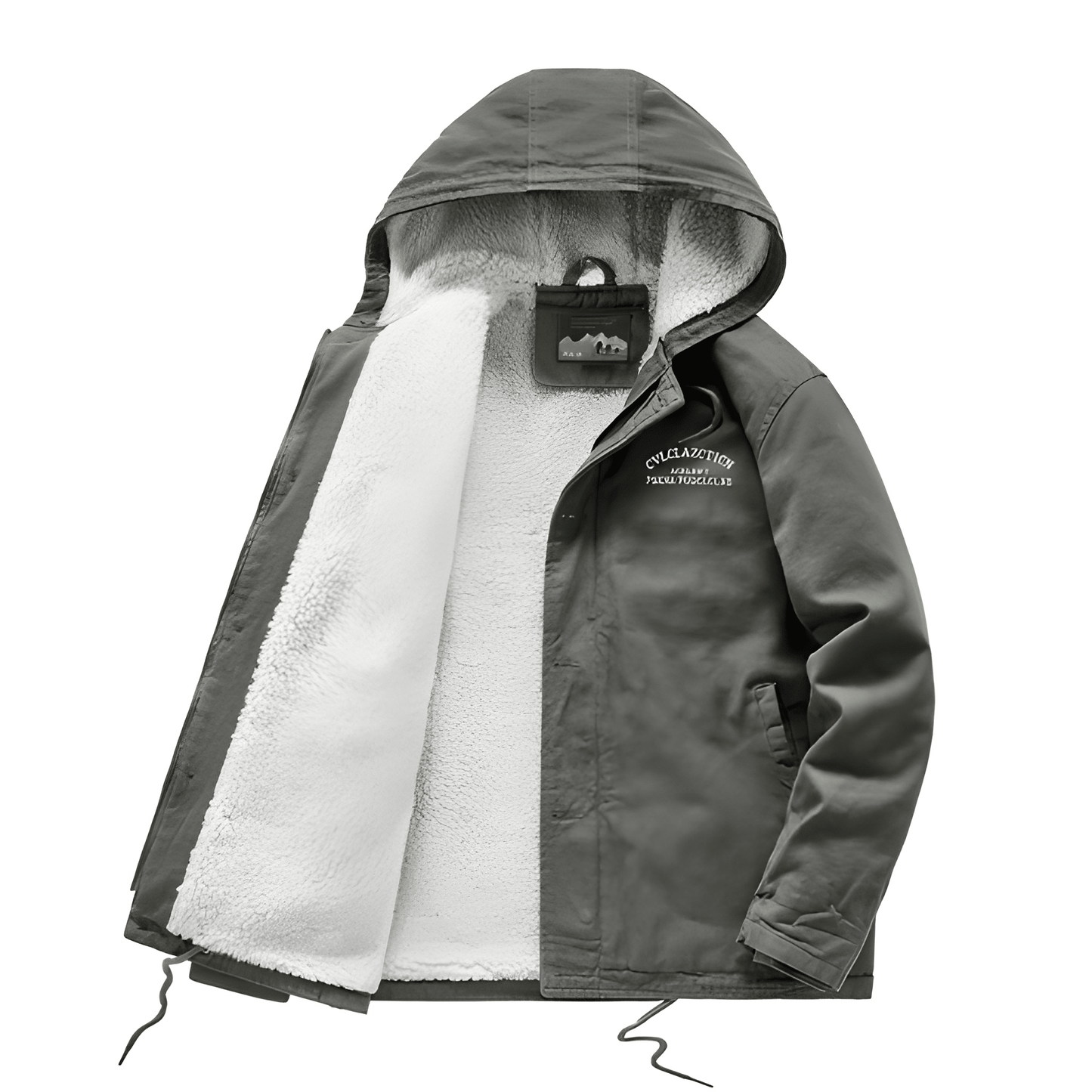 Winterjacke | Kapuze | Fleece gefüttert | Schneejacke | Herren Wintermantel-Grün-S-Chaps Herrenmode