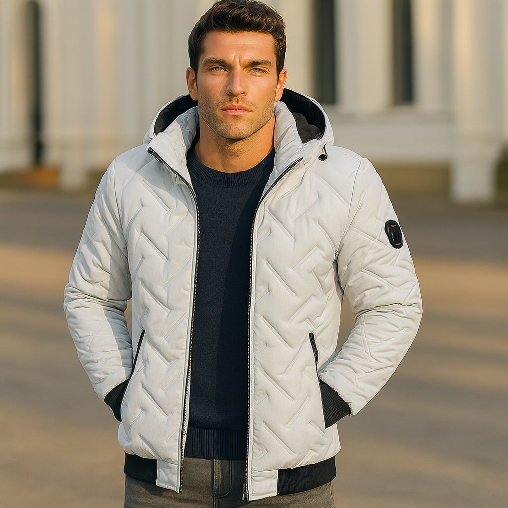 Herren Winterjacke Daunen Reißverschluss Warm - BerlinGlamour