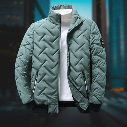 Winterjacke – Reißverschluss – Daunenjacke – Wintermäntel und -jacken für Herren-Grün-M-Chaps Herrenmode