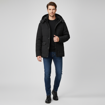 Männer Winterjacke Warm Kapuze Steppjacke - BerlinGlamour