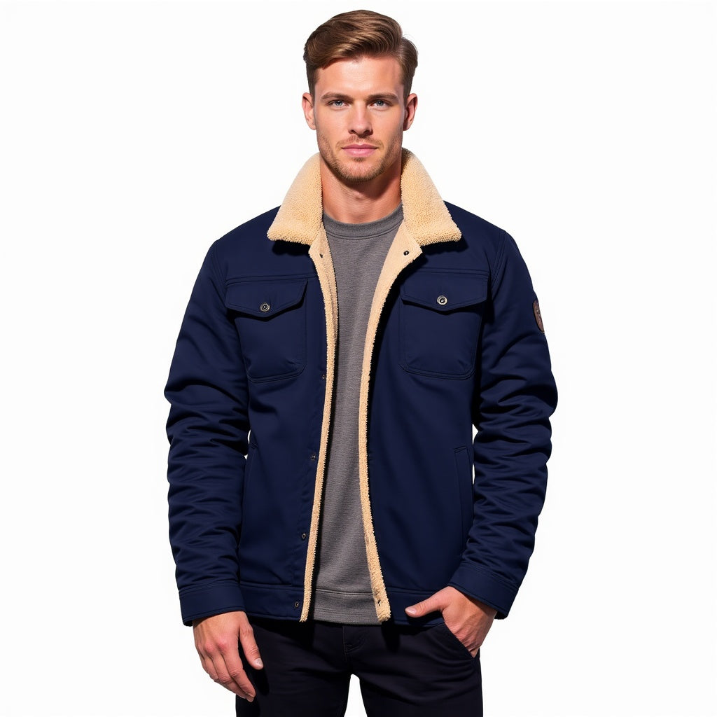 Winterjacke – kurz – mit Fleecefutter – Jacke mit Sherpa-Futter – Winterjacke für Männer-Chaps Herrenmode