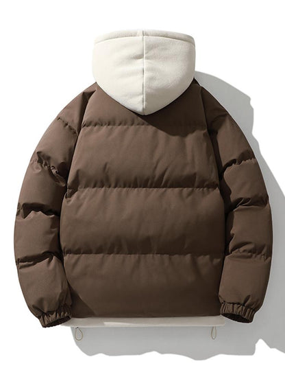 Herren Winterjacke Warm Isoliert Doppelkapuze