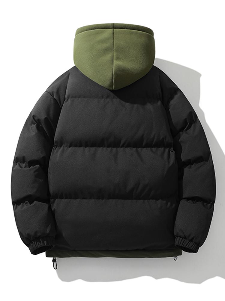 Herren Winterjacke Warm Isoliert Doppelkapuze