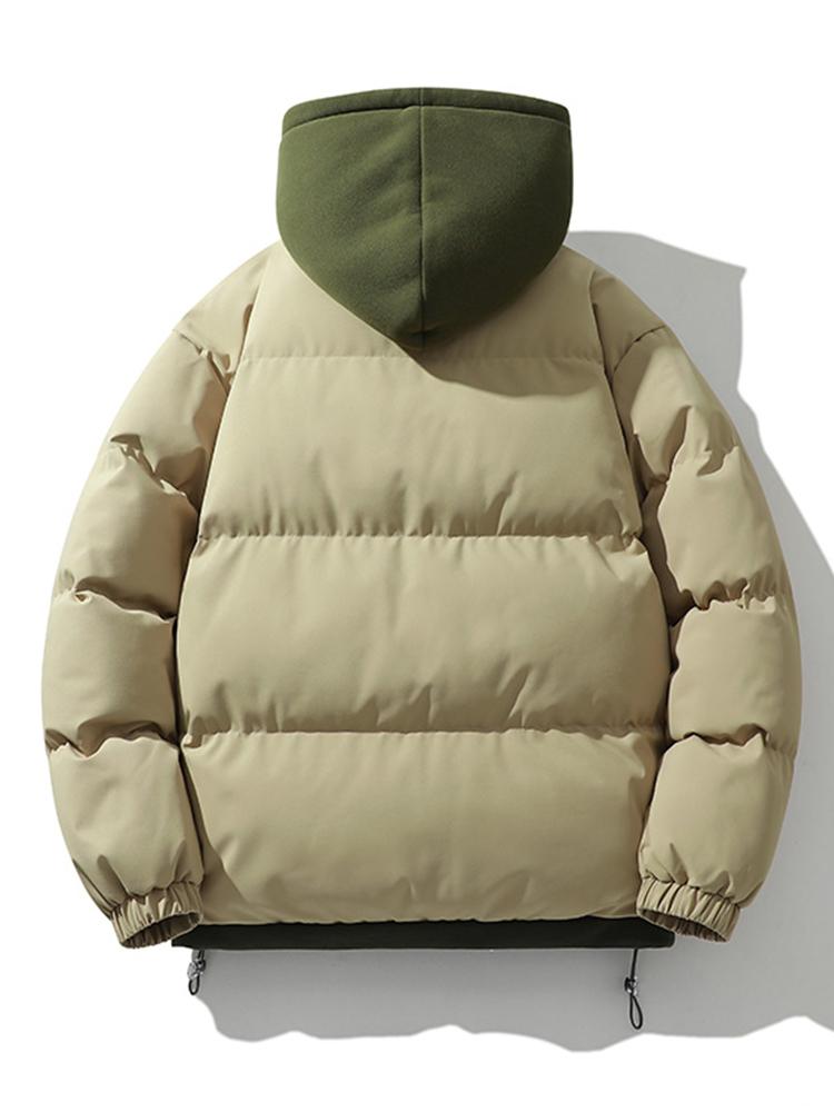 Herren Winterjacke Warm Isoliert Doppelkapuze
