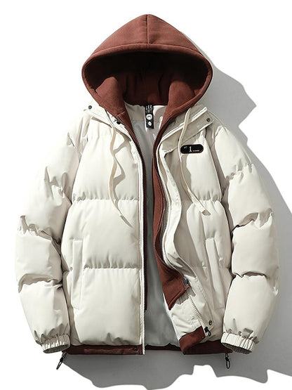 Herren Winterjacke Warm Isoliert Doppelkapuze