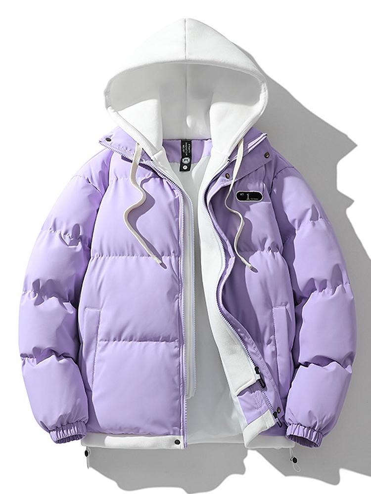 Herren Winterjacke Warm Isoliert Doppelkapuze