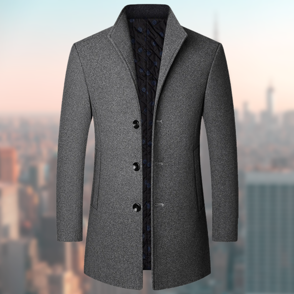 Herren Wintermantel Elegant Wollmantel Schwarz - BerlinGlamour