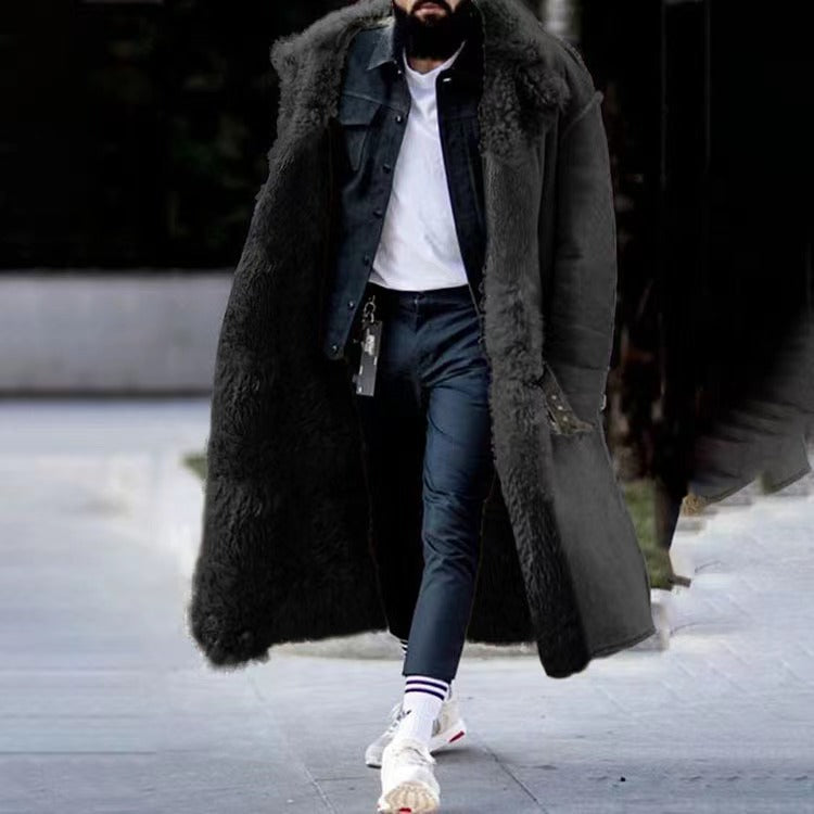 Langer Wintermantel Fellgefüllt Warm Männer Winterjacke - BerlinGlamour
