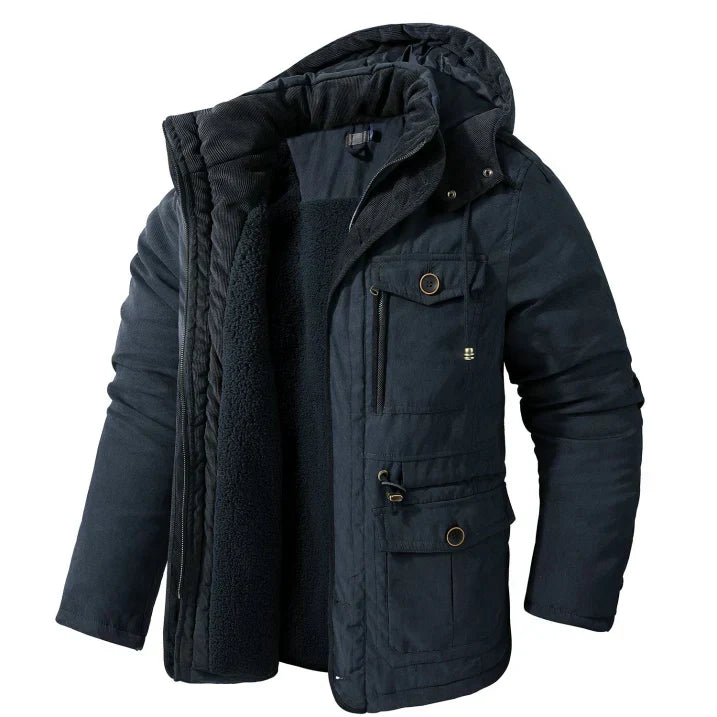 Herren Winterparka Fleece gefüttert Kapuze Outdoor - BerlinGlamour