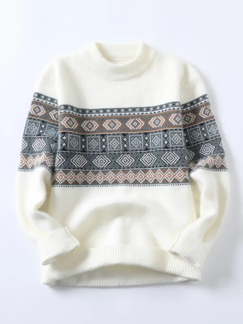 Winterpullover | Rundhalsausschnitt | Lockere Passform | Strickpullover | Herrenpullover-Chaps Herrenmode