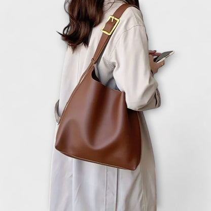 Damen Schultertasche Klassisch Leder Elegante