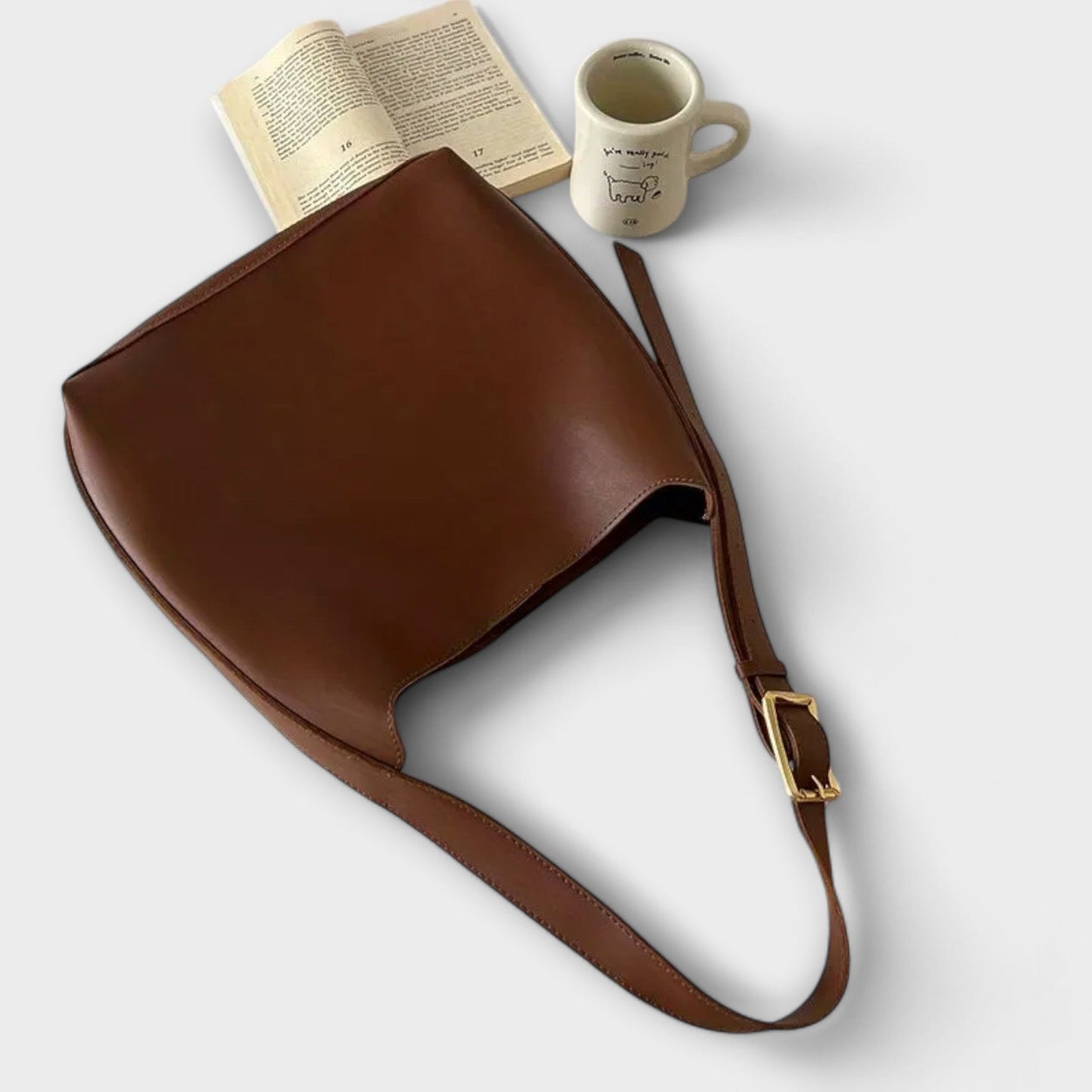 Damen Schultertasche Klassisch Leder Elegante