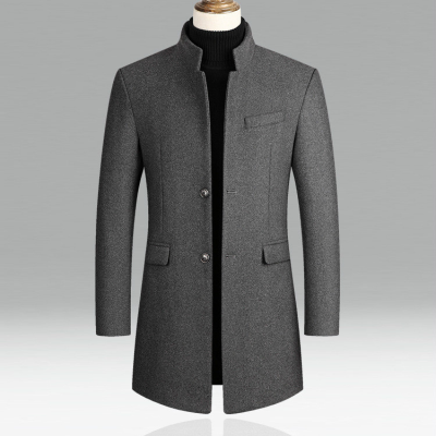 Herren Trenchcoat Klassisch Einreihig Wollmantel - BerlinGlamour
