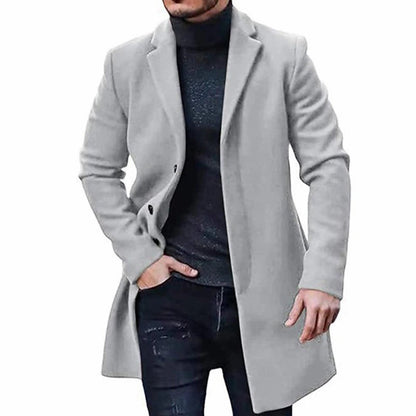 Männer Wolljacke Mittellang Trenchcoat Winter - BerlinGlamour