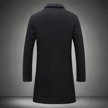 Wollmantel - Einreihig - Mittellang - Wintermantel - Winterjacke für Herren-Chaps Herrenmode