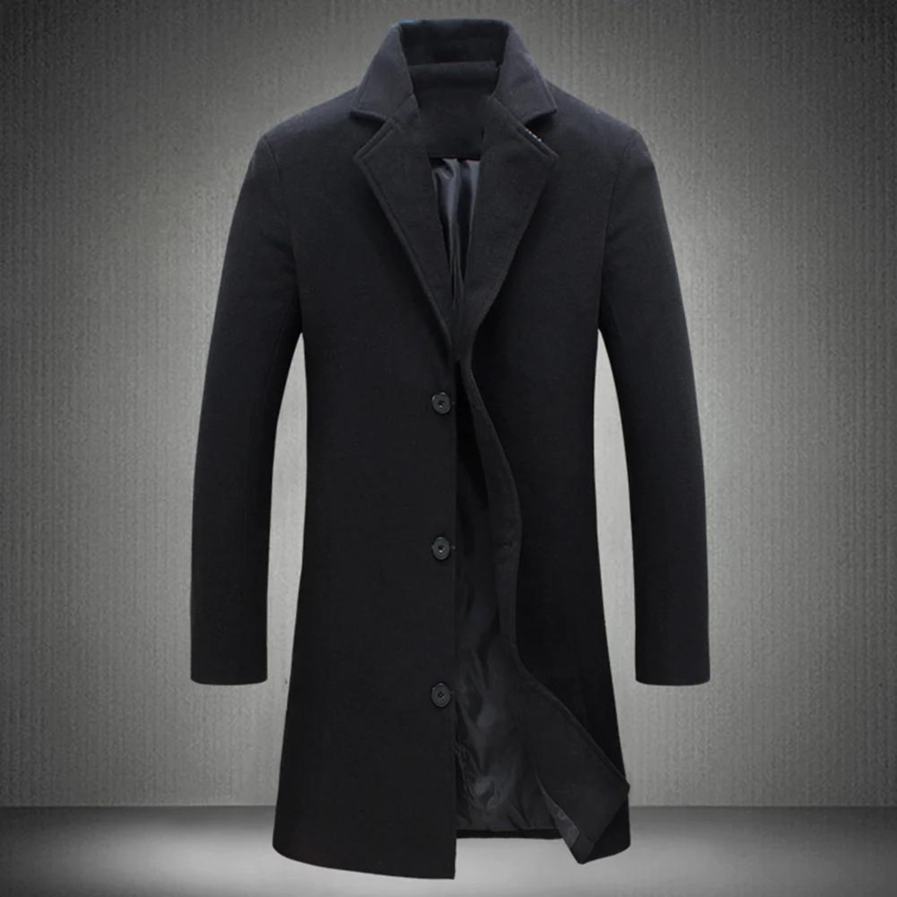Herren Wollmantel Mittellang Einreihig Winterjacke - BerlinGlamour