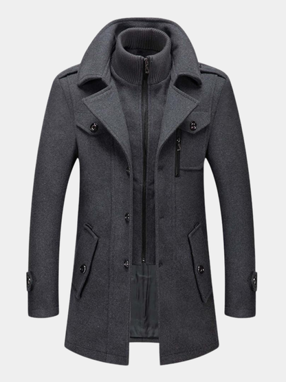 Herren Wolljacke Mittellang Winter Warm Zip Up - BerlinGlamour