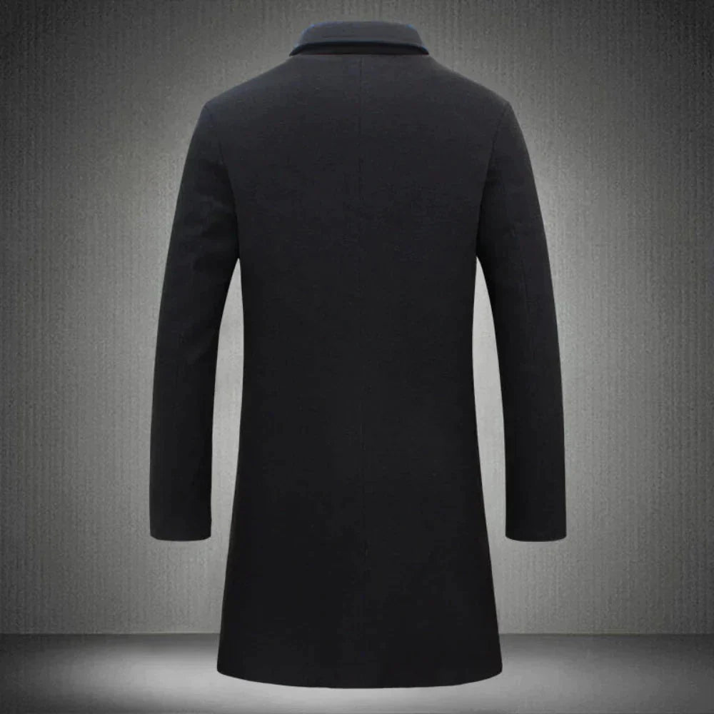Wollmantel | Umlegekragen | Einreihig | Winterjacke | Wollmantel für Männer-Chaps Herrenmode