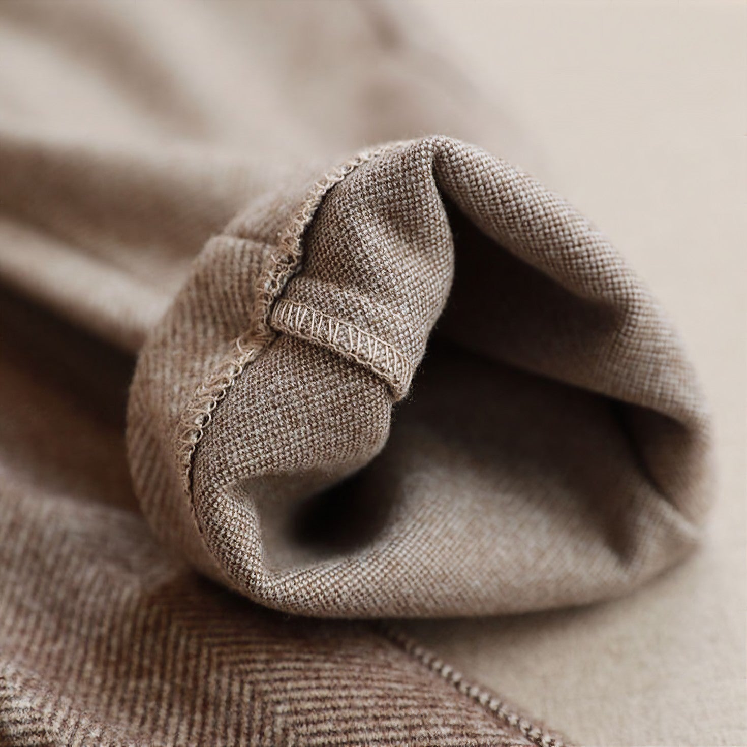 Wollmischung | Fischgrätenmuster | Slim Fit | Smart Casual Hose | Herrenhosen-Chaps Herrenmode