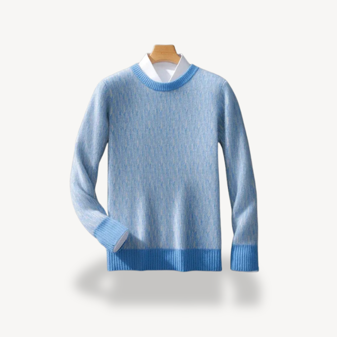 Wollstrickpullover mit Rundhalsausschnitt für Herren | Loravelle 1