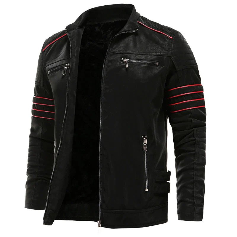 Lederjacke Wolverine Style Bikerjacke Schwarz - BerlinGlamour