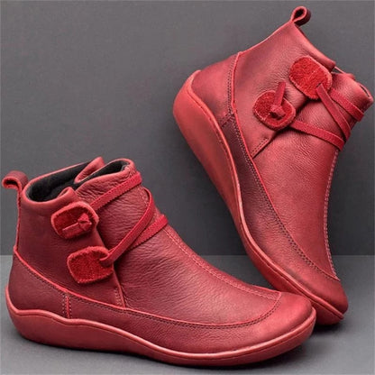 Damen Lederstiefel Warm Bequem Winter