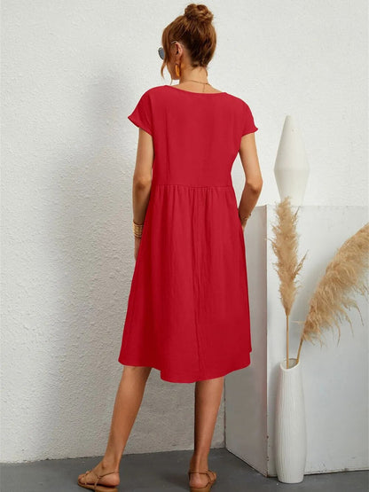 Sommerkleid Frauen Leicht Rosa Elegant