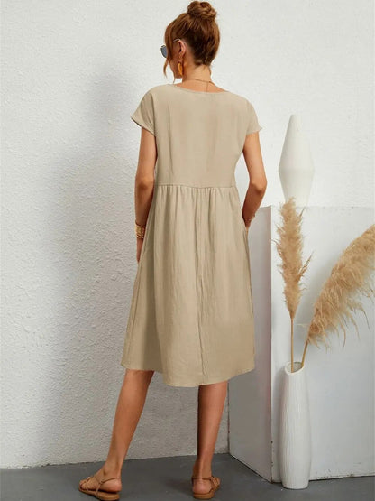 Sommerkleid Frauen Leicht Rosa Elegant