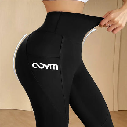 Damen Leggings Sportlich Mit Tasche Für Yoga