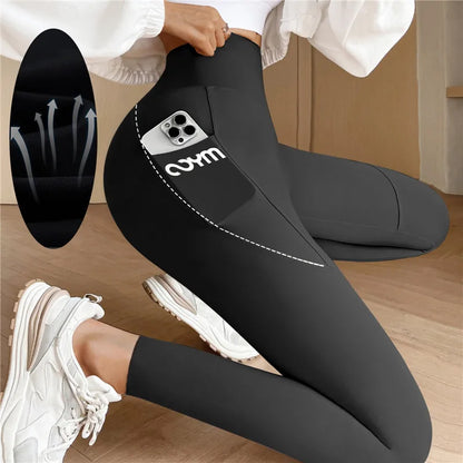Damen Leggings Sportlich Mit Tasche Für Yoga - BerlinGlamour