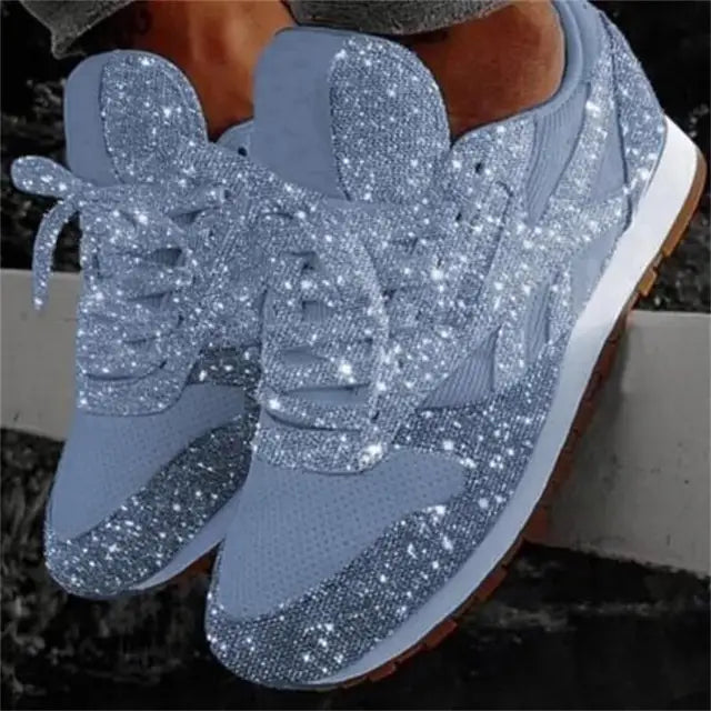 Glitzerschuhe Damen Lässig Pailletten Schuhe