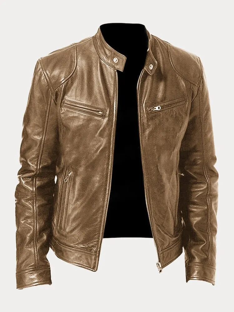 Damen Lederjacke Stylisch Motojacke Schwarz