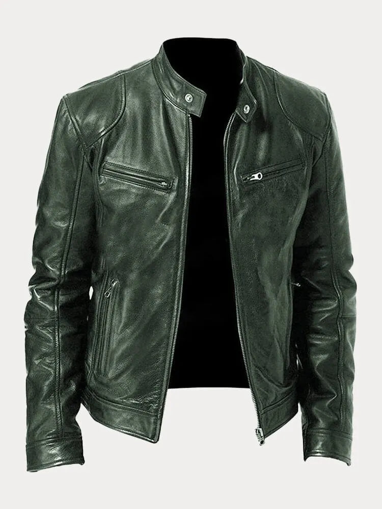 Damen Lederjacke Stylisch Motojacke Schwarz