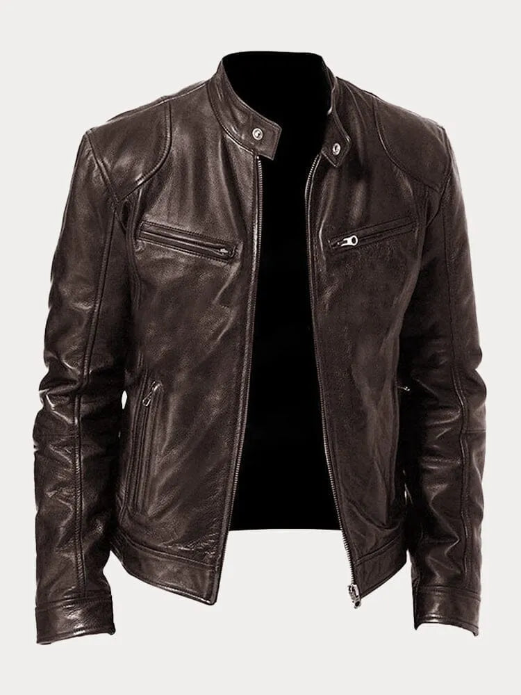 Damen Lederjacke Stylisch Motojacke Schwarz