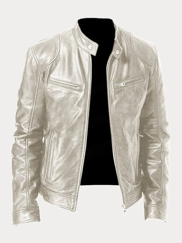 Damen Lederjacke Stylisch Motojacke Schwarz