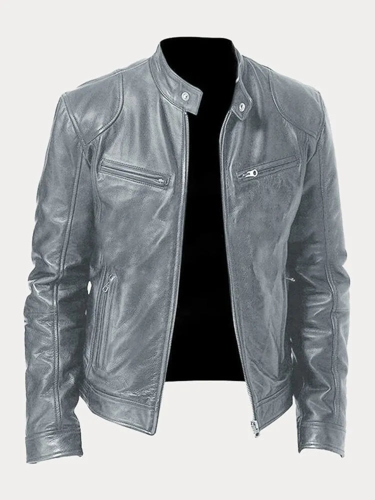 Damen Lederjacke Stylisch Motojacke Schwarz