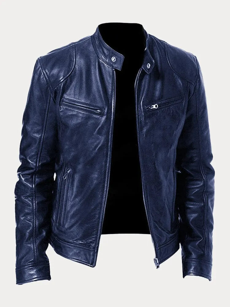 Damen Lederjacke Stylisch Motojacke Schwarz